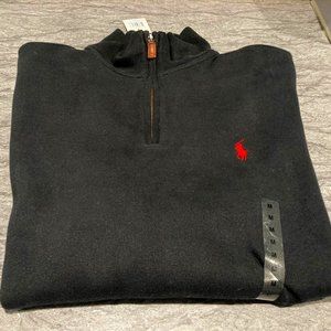 NWT Ralph Lauren Cotton Zip Sweater...Size M - Black